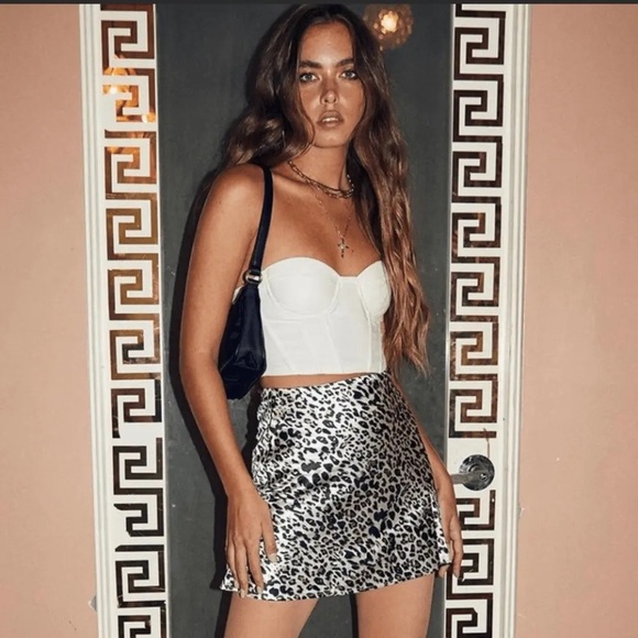 PRINCESS POLLY Yates Mini Skirt Leopard/ Cheetah Animal Print Size 2 - Picture 9 of 10